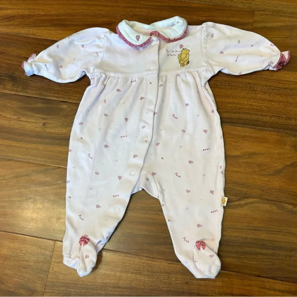 Winnie the Pooh Disney Classic Pooh light pink footed jumpsuit pajamas